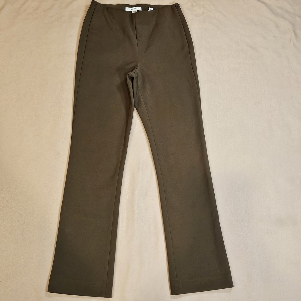 Vince Slim Crop Flare Brown Stretch Side Zipper Pants Size XXS NWT